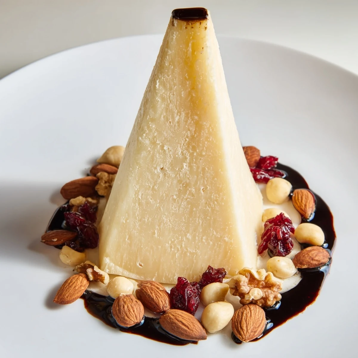 Artistic presentation: a "Sundial" cheese board features nuts and balsamic, perfect for entertaining guests.