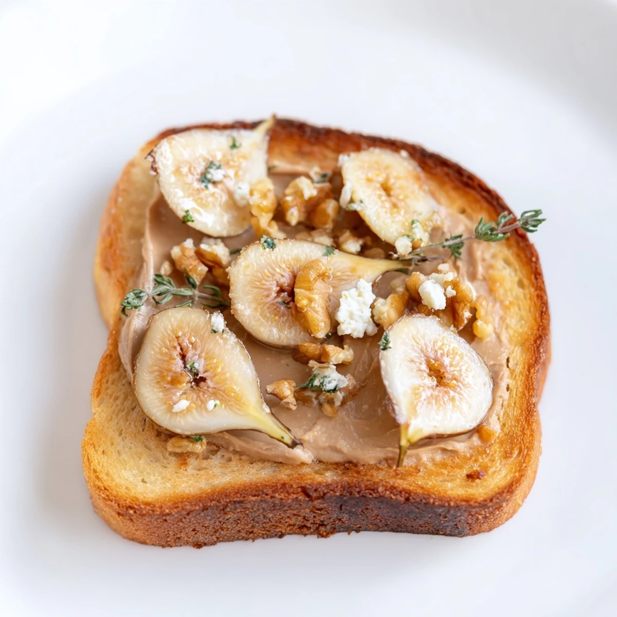 The Royal Tapestry appetizer: creamy pâté layered with figs, goat cheese, and toasted walnuts, ready to savor.