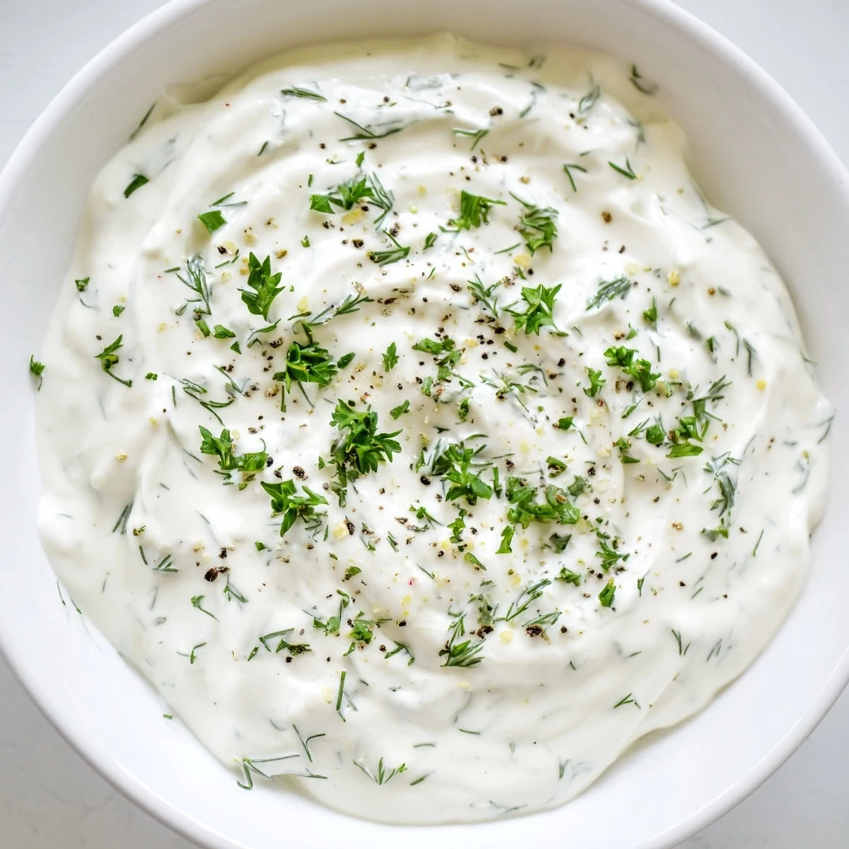 Cool, refreshing Greek yogurt ranch dip surrounded by crunchy vegetable crudités for dipping.