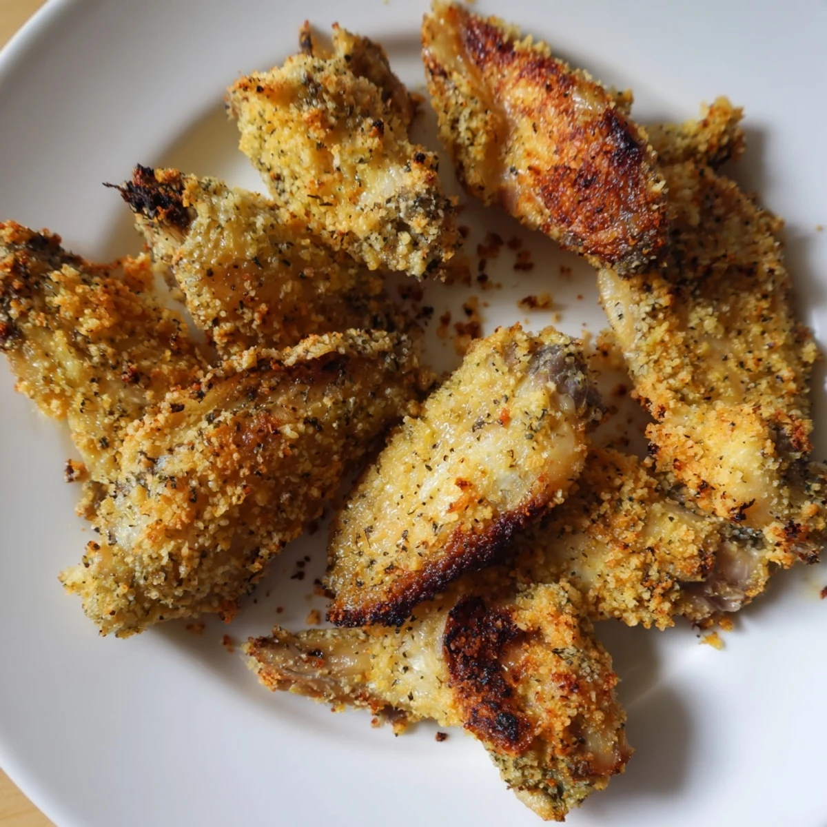 Golden-brown Baked Parmesan Chicken Wings, a delicious appetizer ready for sharing.