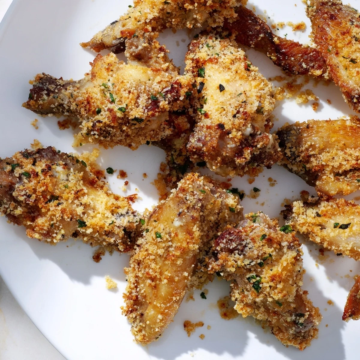 Savory, oven-baked Parmesan Chicken Wings, smelling of garlic and herbs, ready to be enjoyed.