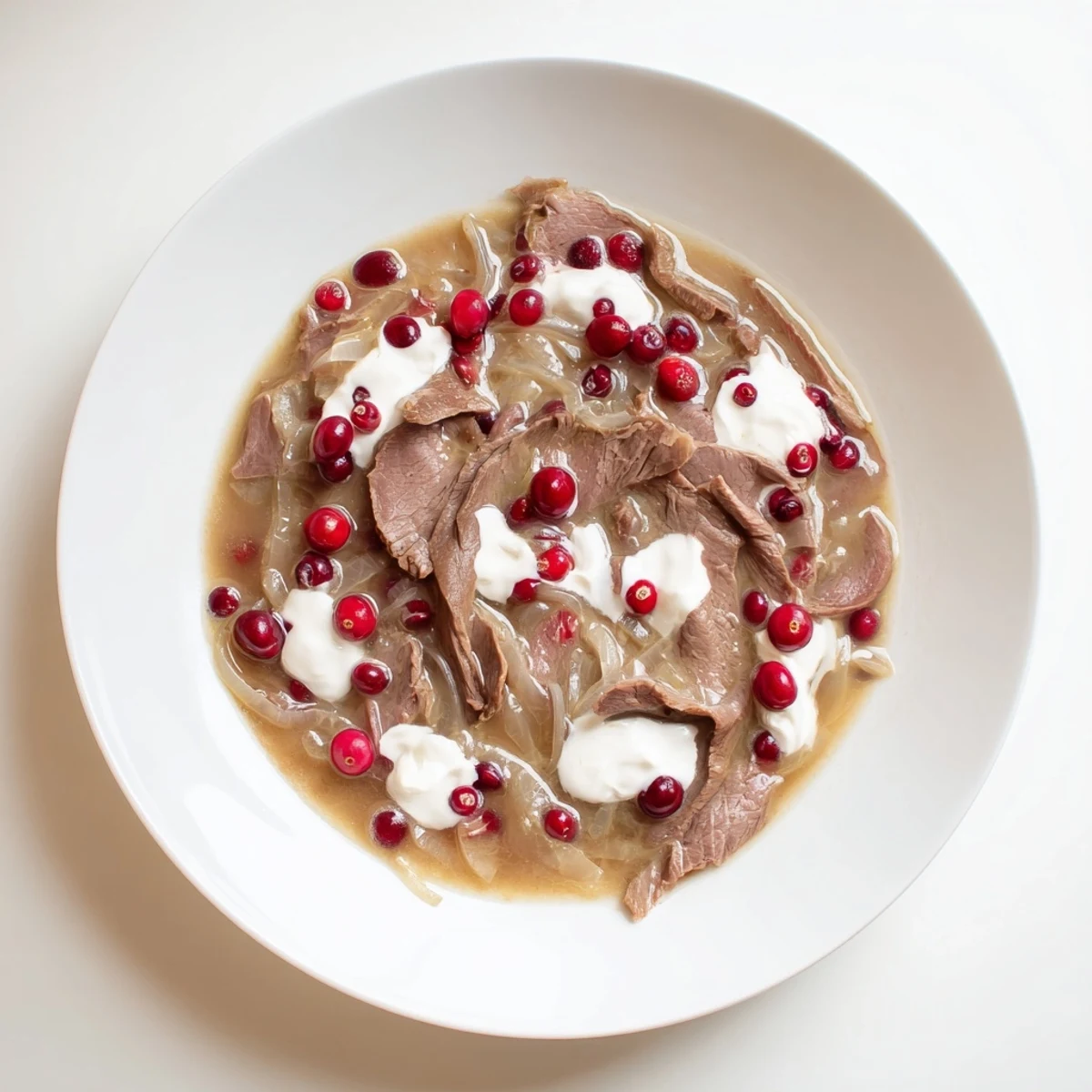 A steaming bowl of Finnish Reindeer Stew, rich and savory, perfect with creamy mashed potatoes.