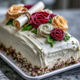 Graduation Sheet Cake Buttercream Roses