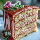 A stunning Bridal Shower Rosé Velvet Cake, adorned with a shimmering gold drip.