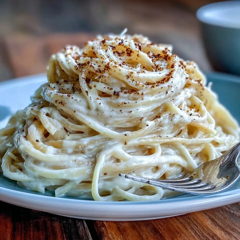 Steaming strands of Cacio e Pepe glisten as tongs lift them from a creamy Pecorino Romano sauce.