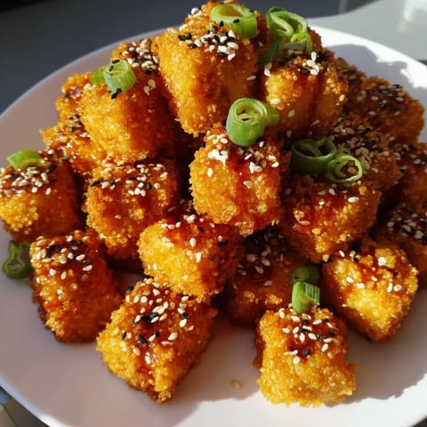 Honey Sriracha Tofu Nuggets