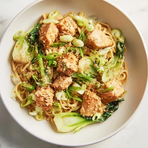 Miso Butter Salmon Pasta