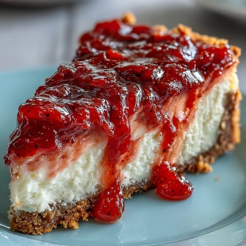 A chilled slice of Guava Cheesecake reveals a creamy, marbled interior and a sturdy, buttery base, perfect for dessert.