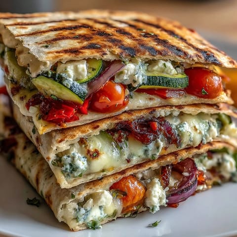 A close-up of golden, crispy whole wheat tortillas stuffed with smoky charred zucchini, bell peppers, and melty mozzarella