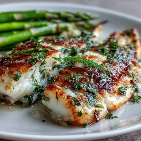 Lemon Herb Tilapia with Steamed Asparagus, a light and healthy dinner of flaky fish and crisp greens.