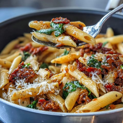 One-pot budget-friendly pasta with vibrant vegetables and melted Parmesan cheese in a rich tomato sauce.