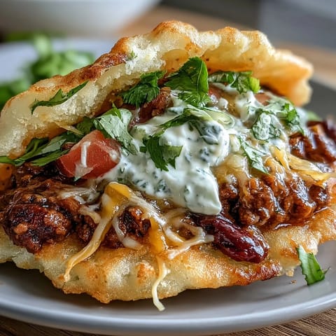 Deliciously light cloud bread tacos piled high with seasoned ground beef.