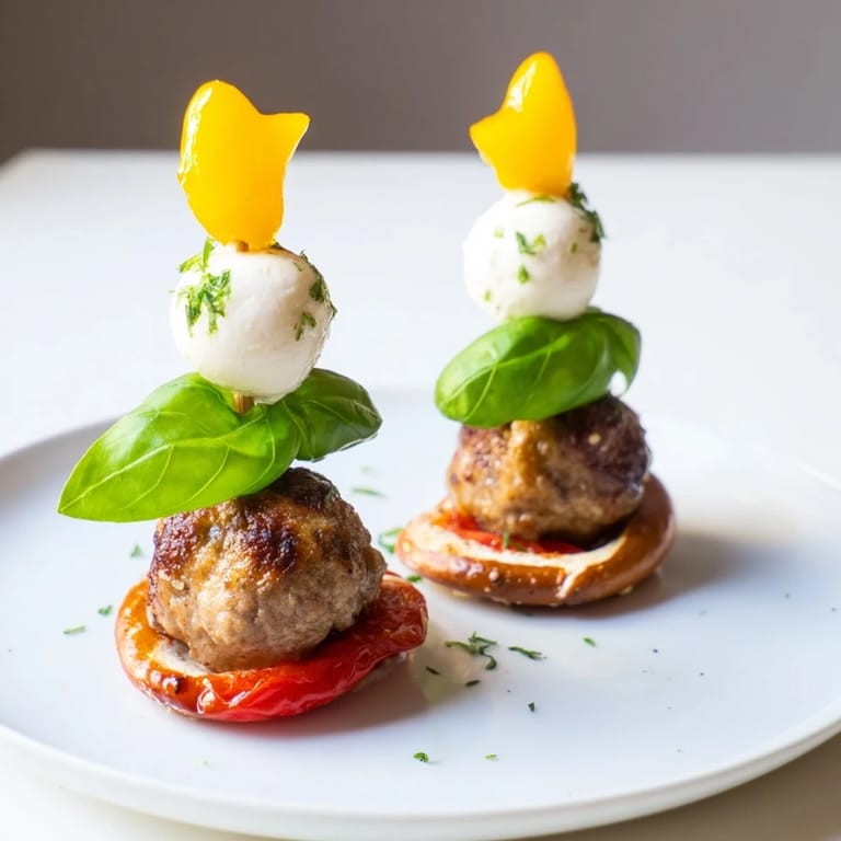 Delicious mini Meatball Christmas Trees, featuring golden meatballs and colorful festive toppings for your holiday table.