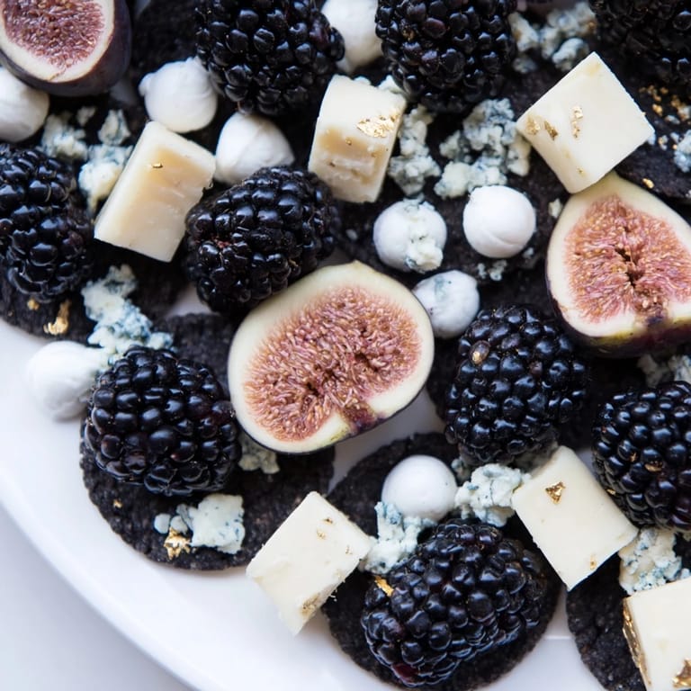 This easy Deep Indigo Midnight Sky cheese board arrangement offers a beautiful, starry night appetizer.