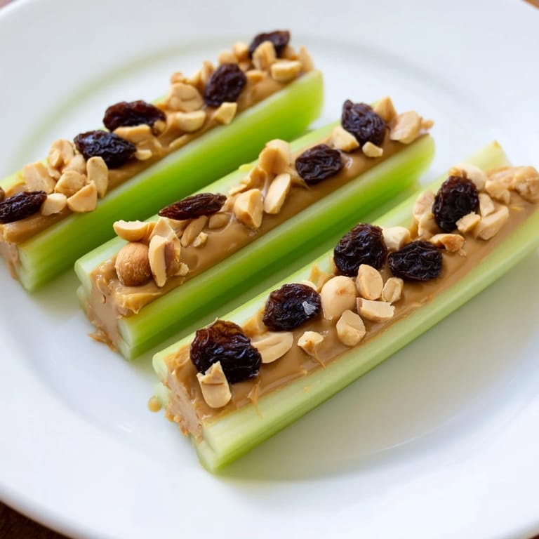 Enjoy easy, homemade Peanut Butter Celery Sticks: a quick, healthy snack with optional peanut topping.