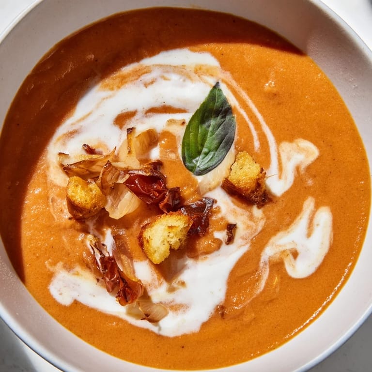 This rich and flavorful Creamy Roasted Garlic Tomato Soup is perfect for a chilly evening with a grilled cheese.