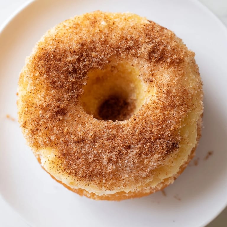 Fluffy biscuit dough donuts coated in sparkling cinnamon sugar, stacked on a rustic wooden board.