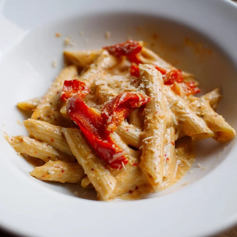 A skillet of Creamy Cajun pasta ready to serve, garnished with fresh herbs, perfect for a cozy weeknight dinner.