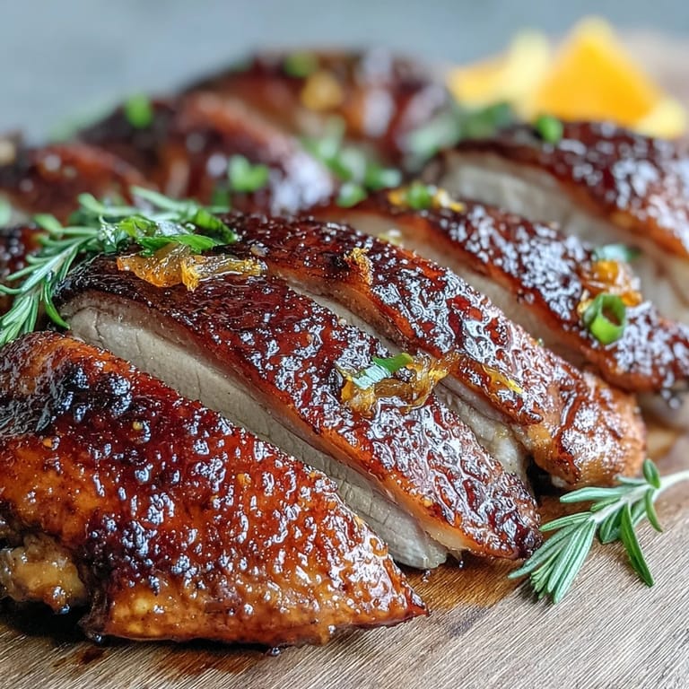 Juicy Five-Spice Roast Ducks glistening with a honey glaze, surrounded by aromatic star anise and orange wedges.
