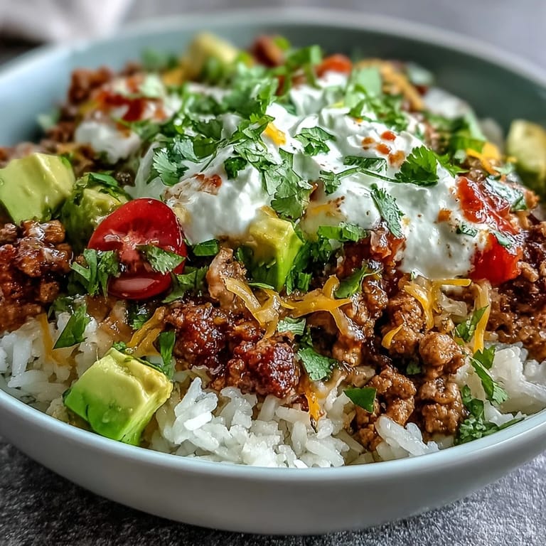 Turkey Taco Bowl featuring colorful toppings like lettuce, tomato, cheese, and sour cream, ready for a quick, customizable weeknight meal.