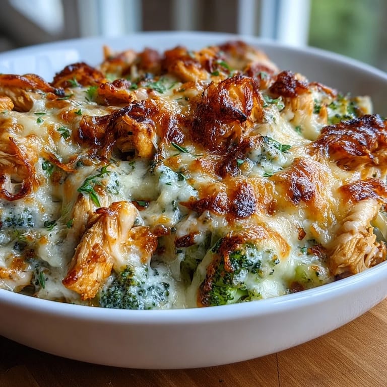 Creamy, melty cheddar blankets juicy chicken and crisp broccoli in this easy keto bake, perfect for satisfying weeknight cravings.