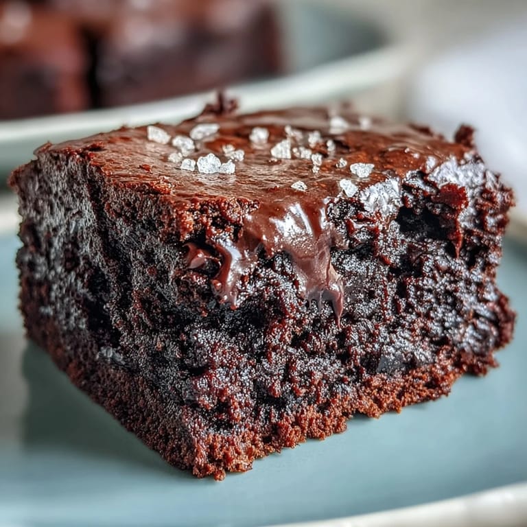 Ultra-decadent brownies made with sourdough discard and dark chocolate, finished with a sprinkle of sea salt for a gourmet twist.  