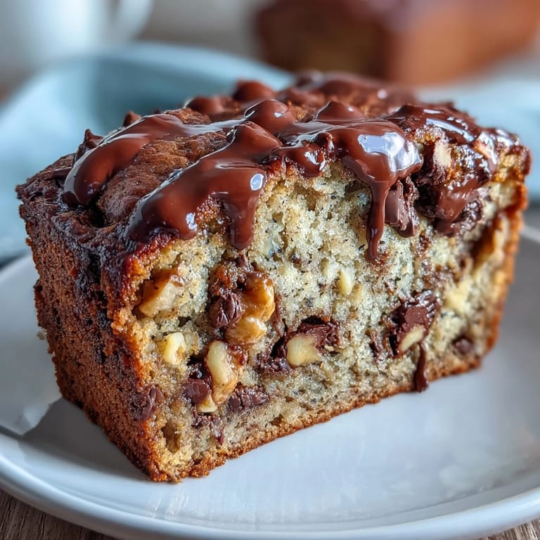 Wholesome banana bread with vanilla protein powder and rich dark chocolate chips, baked golden and ready to slice.