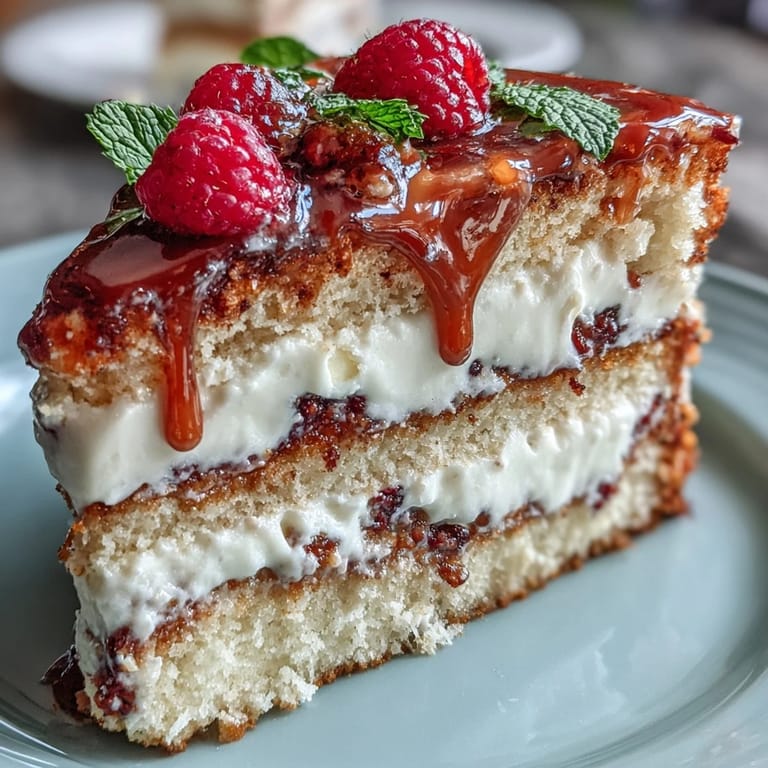 Festive vanilla sheet cake with tangy homemade lemon curd filling, fluffy whipped cream frosting, and colorful berry topping for a springtime birthday celebration.