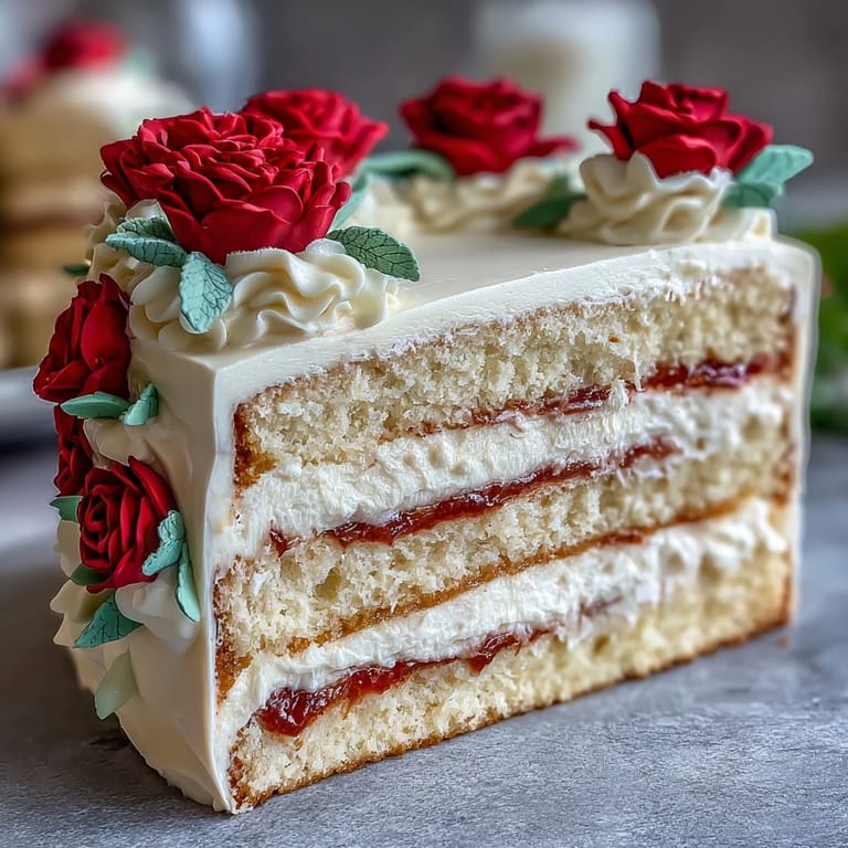 Soft vanilla sheet cake topped with creamy buttercream and colorful piped roses for graduation parties.