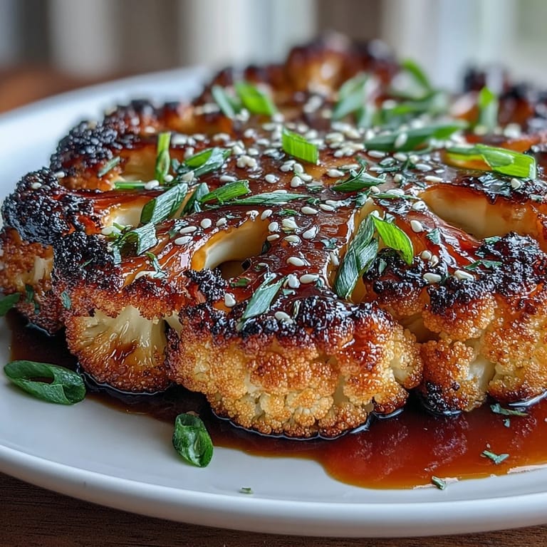 Savory teriyaki cauliflower steaks, roasted tender and caramelized, perfect for dinner.