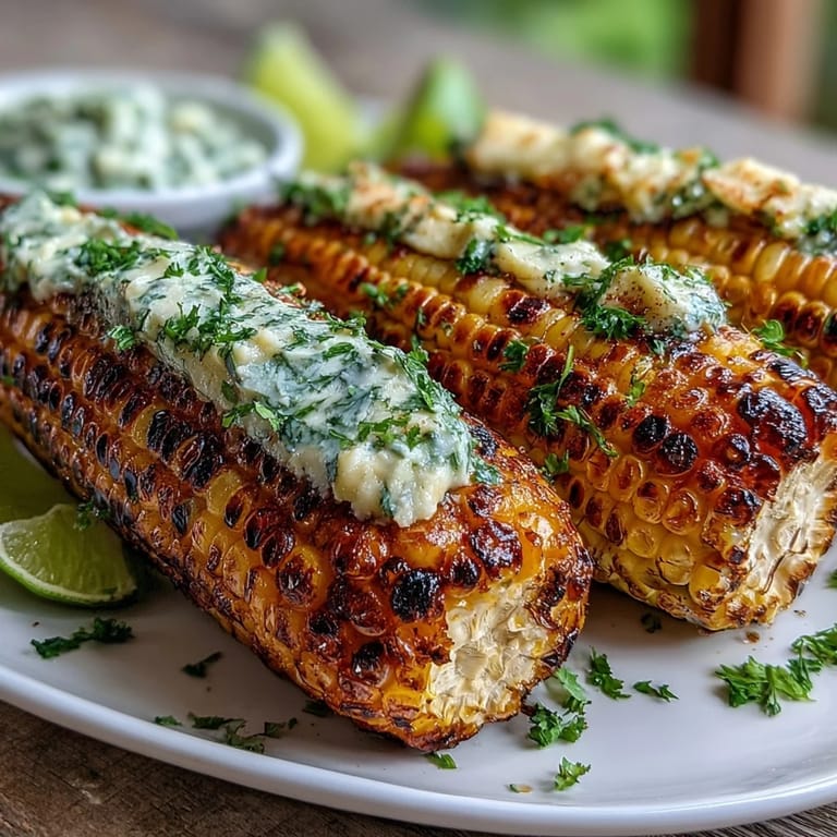 Memorial Day Grilled Corn with Herbed Butter 4 Ways, featuring smoky, tender kernels topped with fresh herb-infused compound butters.