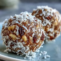 Wholesome Carrot Cake Bliss Balls made with dates, walnuts, and oats, bursting with warm spices and a hint of vanilla.  