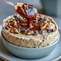 Creamy, no-bake Fiber-Packed Chickpea Cookie Dough Dip with chocolate chips.